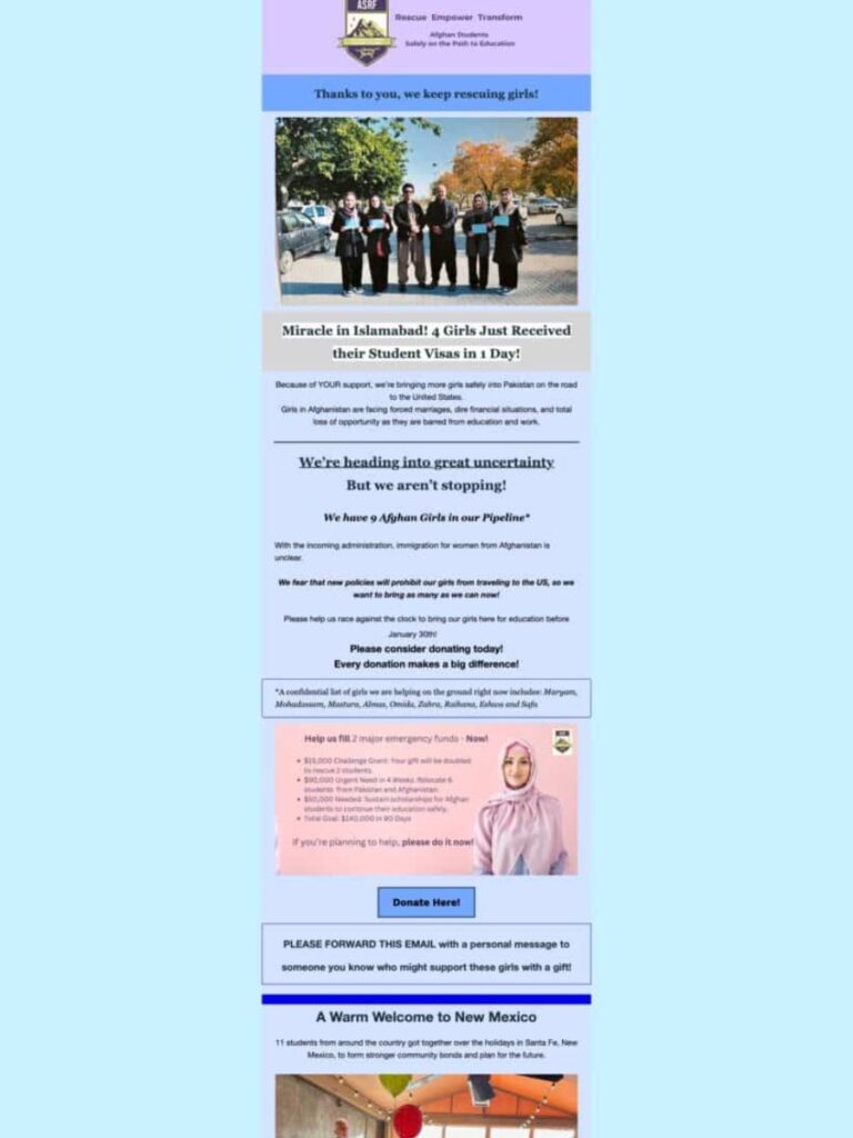 Cover of the ASRF newsletter: Miracles are Happening
